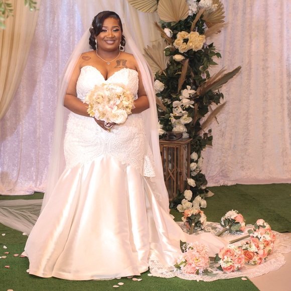 jcpenney beaded dress Allure Bridals C414